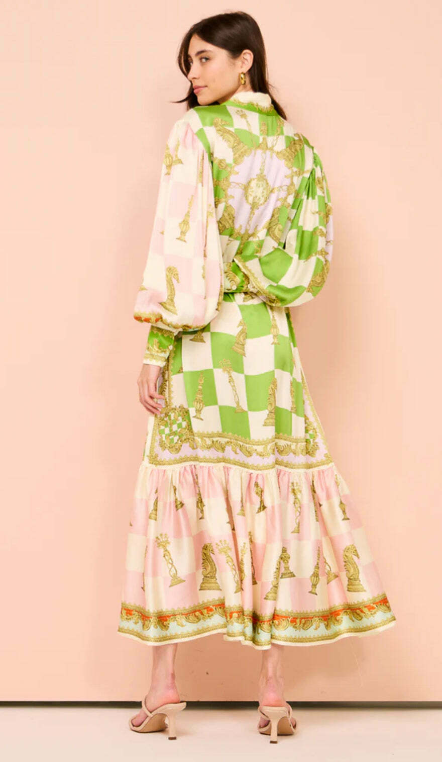 CHECKMATE SILK SHIRTDRESS MULTI AU10/US6