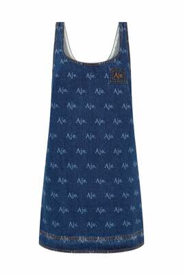 aje ratio logo denim mini dress Aje. ratio logo denim mini dress size 10