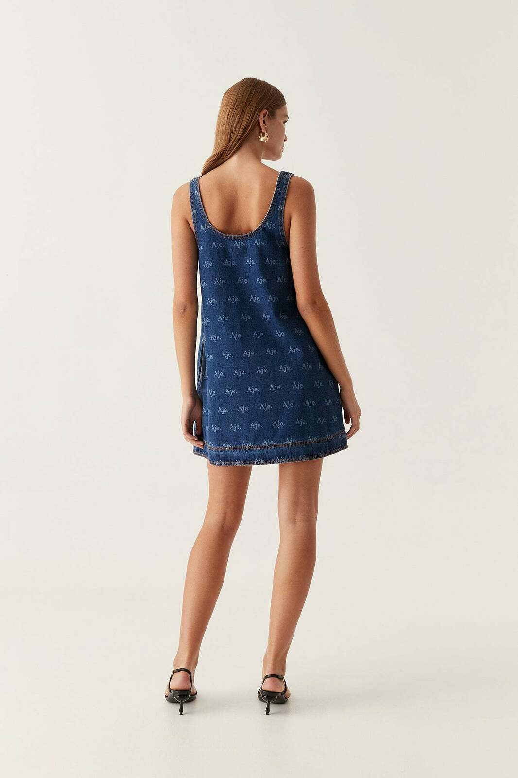 ratio logo denim mini dress size 10
