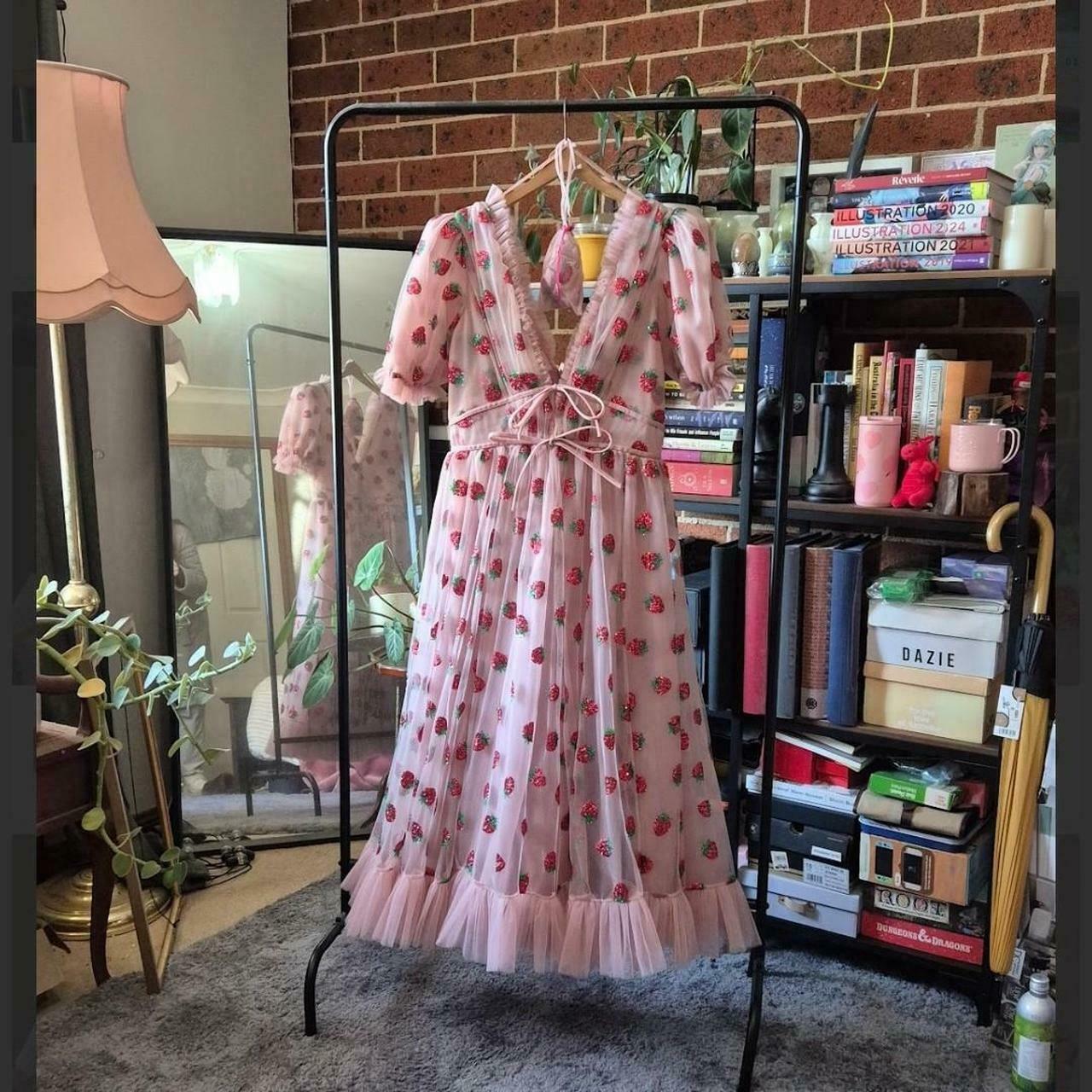 Strawberry Midi Dress and matching Face Mask 