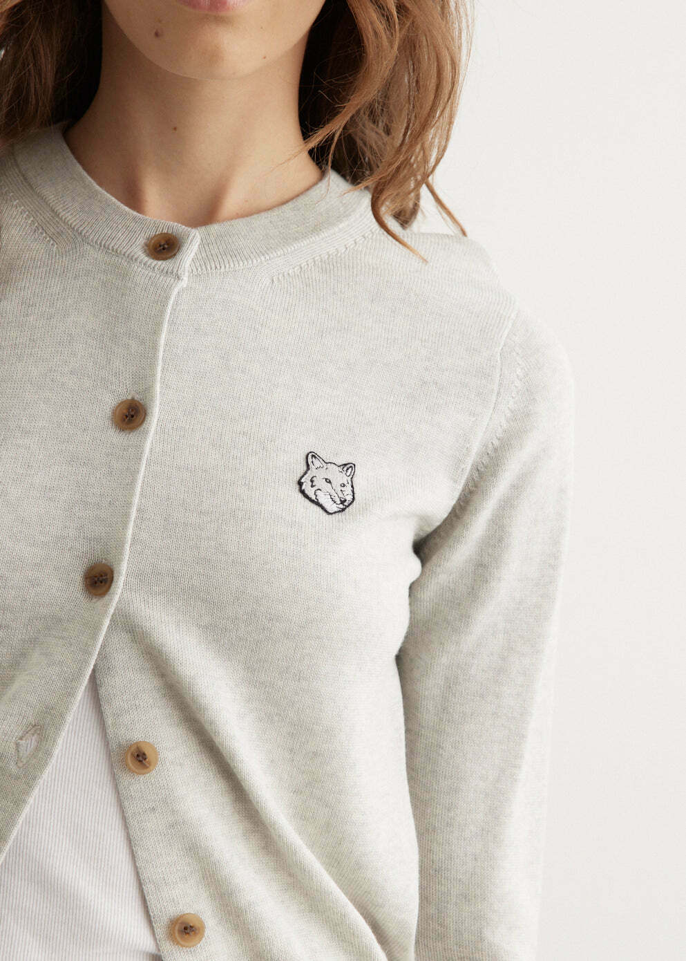 Bold Fox Head Patch Regular Cardigan