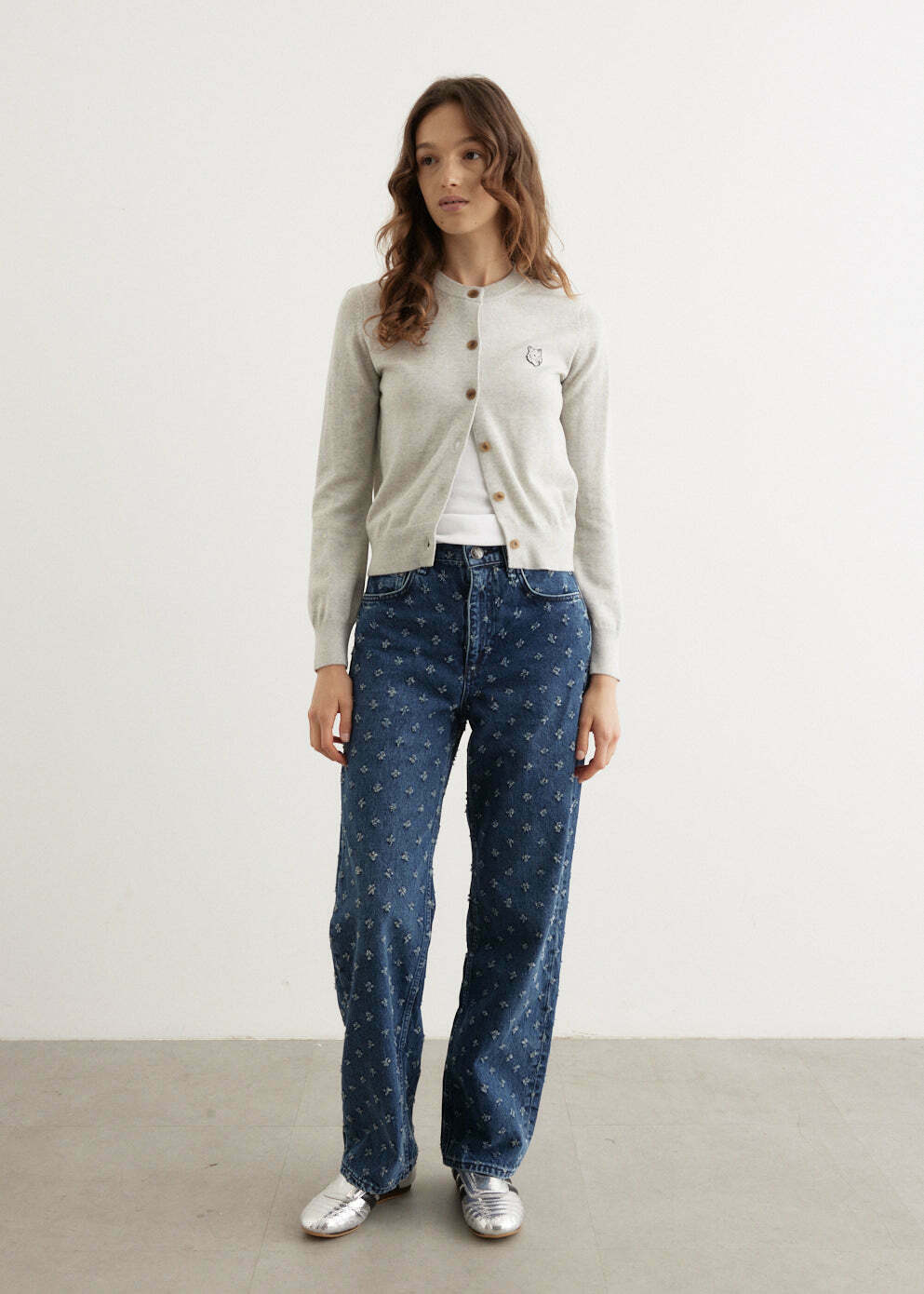 Bold Fox Head Patch Regular Cardigan