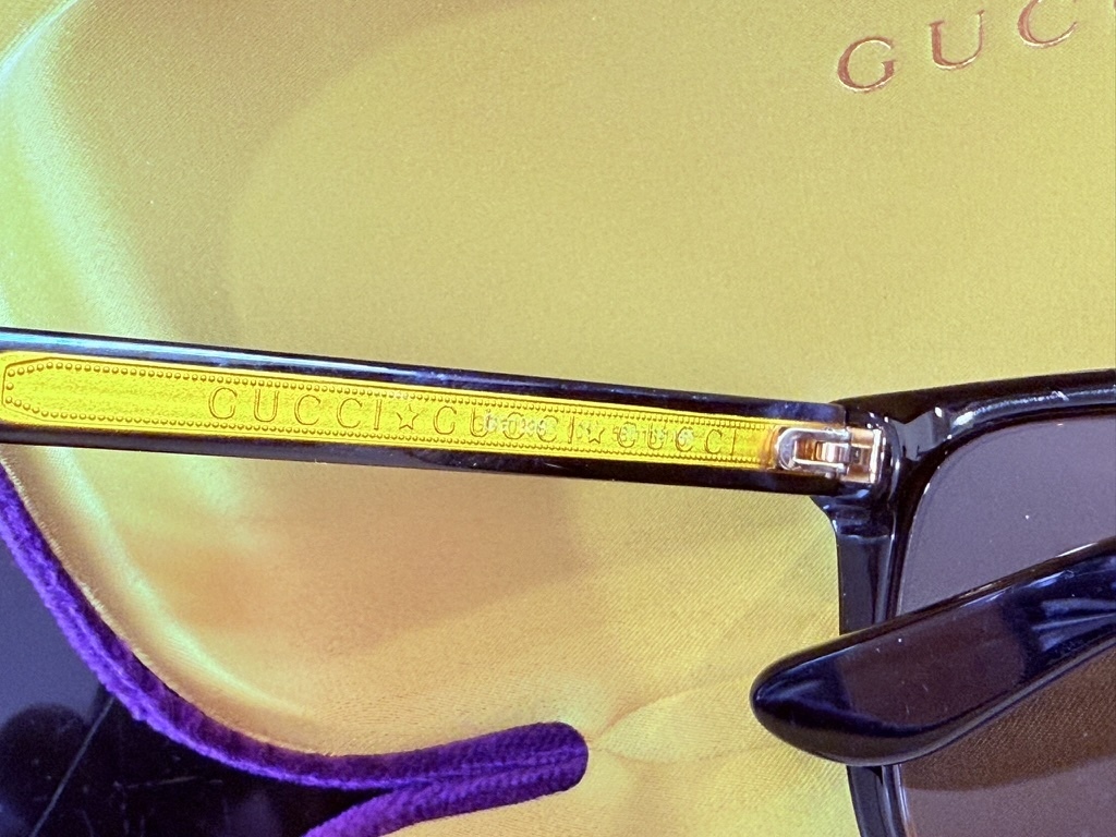  GG1039S 001 Black/Yellow Round 58 mm Men's Sunglasses