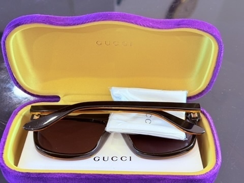  GG1039S 001 Black/Yellow Round 58 mm Men's Sunglasses