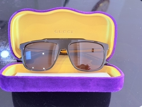  GG1039S 001 Black/Yellow Round 58 mm Men's Sunglasses