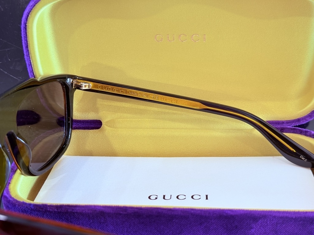  GG1039S 001 Black/Yellow Round 58 mm Men's Sunglasses