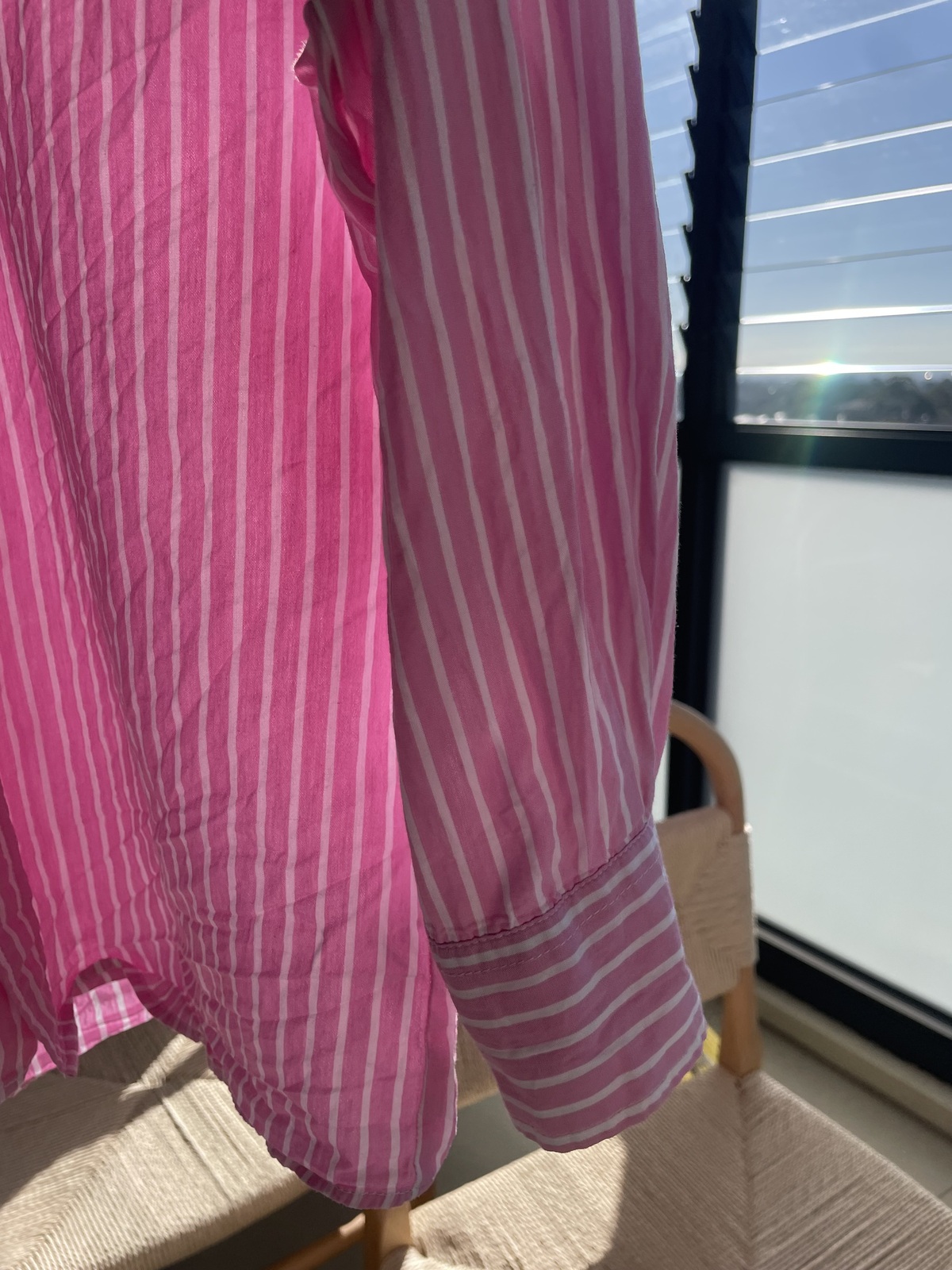 Your Dads Oversized Shirt - Pink Pinstripe Button Up