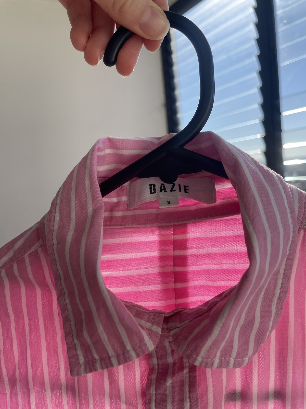 Your Dads Oversized Shirt - Pink Pinstripe Button Up