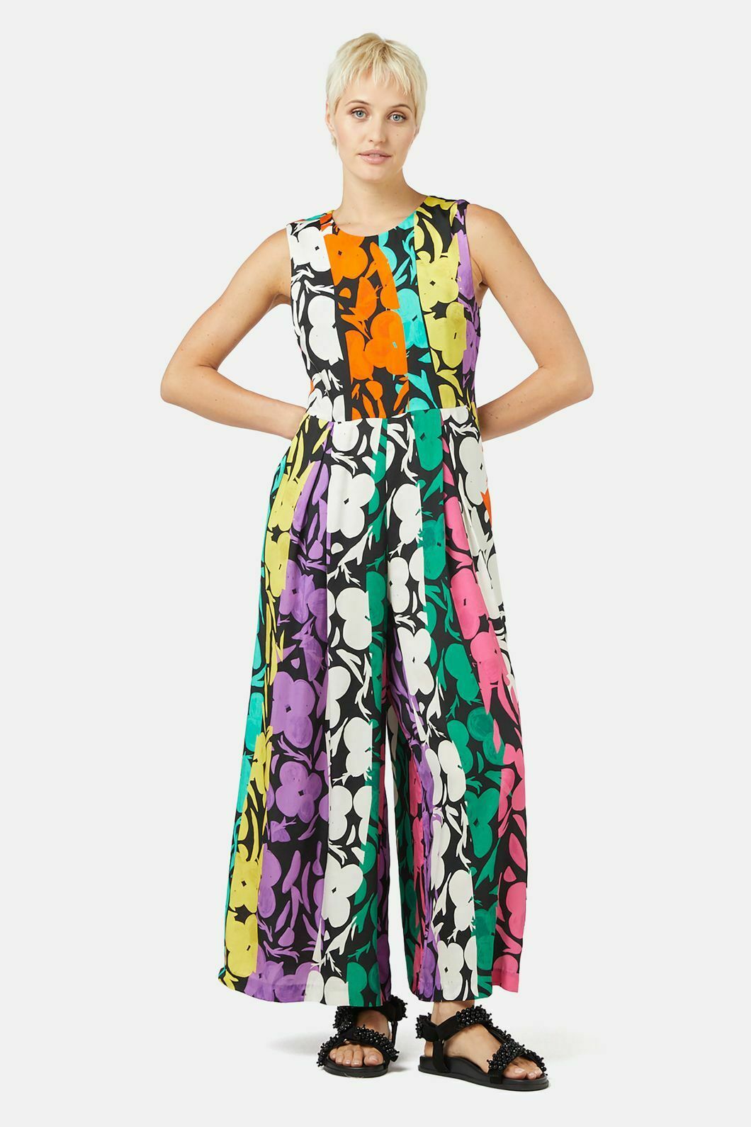 Flower Stripe Pantsuit