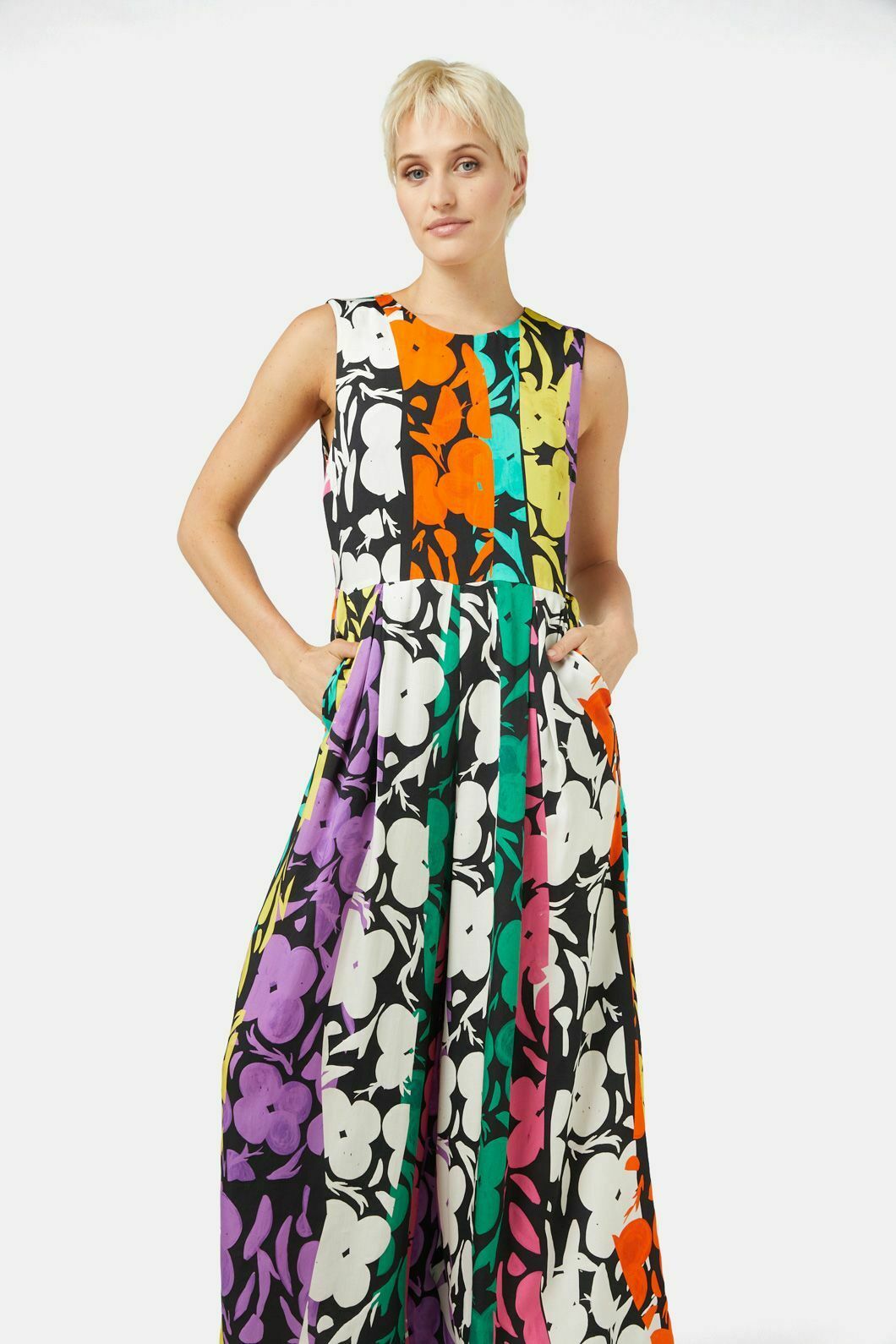 Flower Stripe Pantsuit