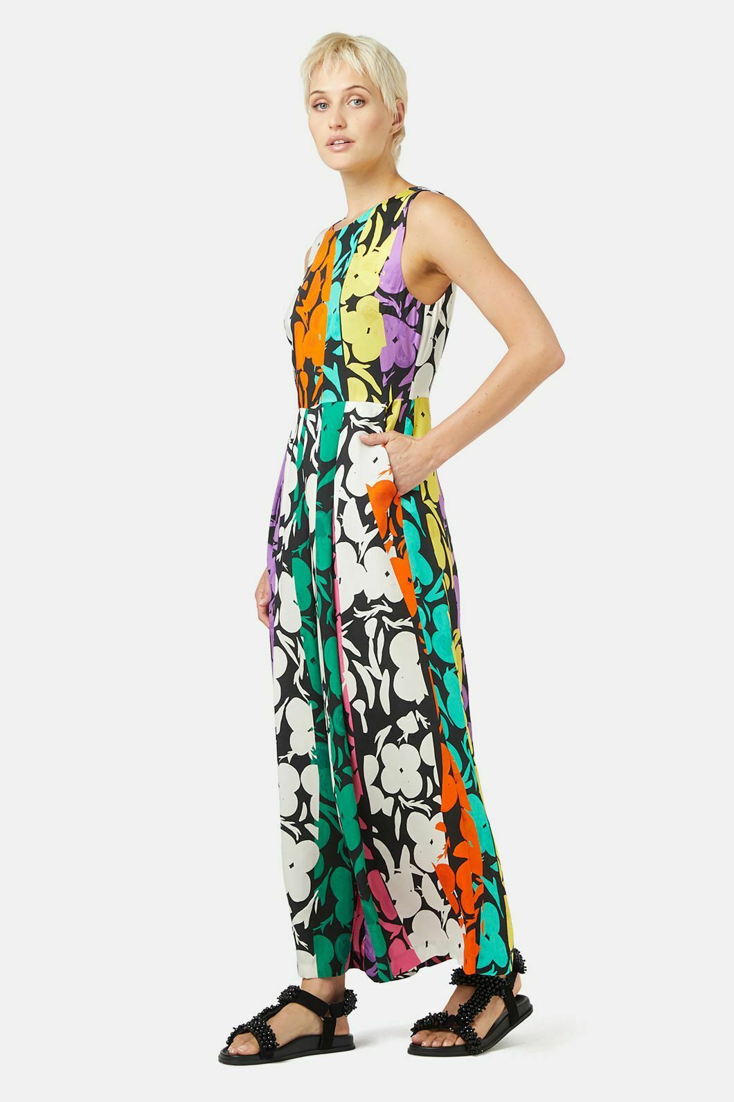 Flower Stripe Pantsuit