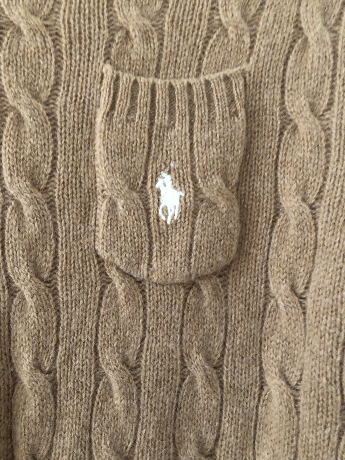 Cable Wool-Cashmere Short-Sleeve Sweater - ICONIC EXCLUSIVE Polo Ralph Lauren  Camel colour, barely worn.