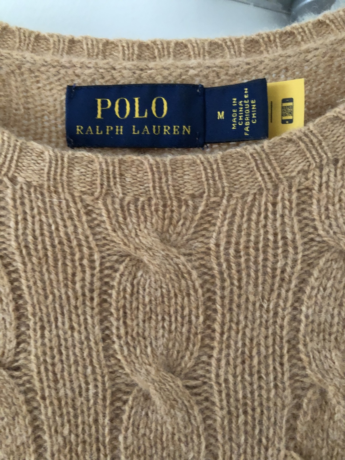 Cable Wool-Cashmere Short-Sleeve Sweater - ICONIC EXCLUSIVE Polo Ralph Lauren  Camel colour, barely worn.