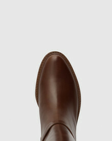 Beckett Oak Waxy Leather Knee High Boot