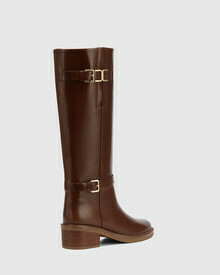 Beckett Oak Waxy Leather Knee High Boot