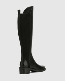 Baniska Black Leather and Neoprene Knee High Boot
