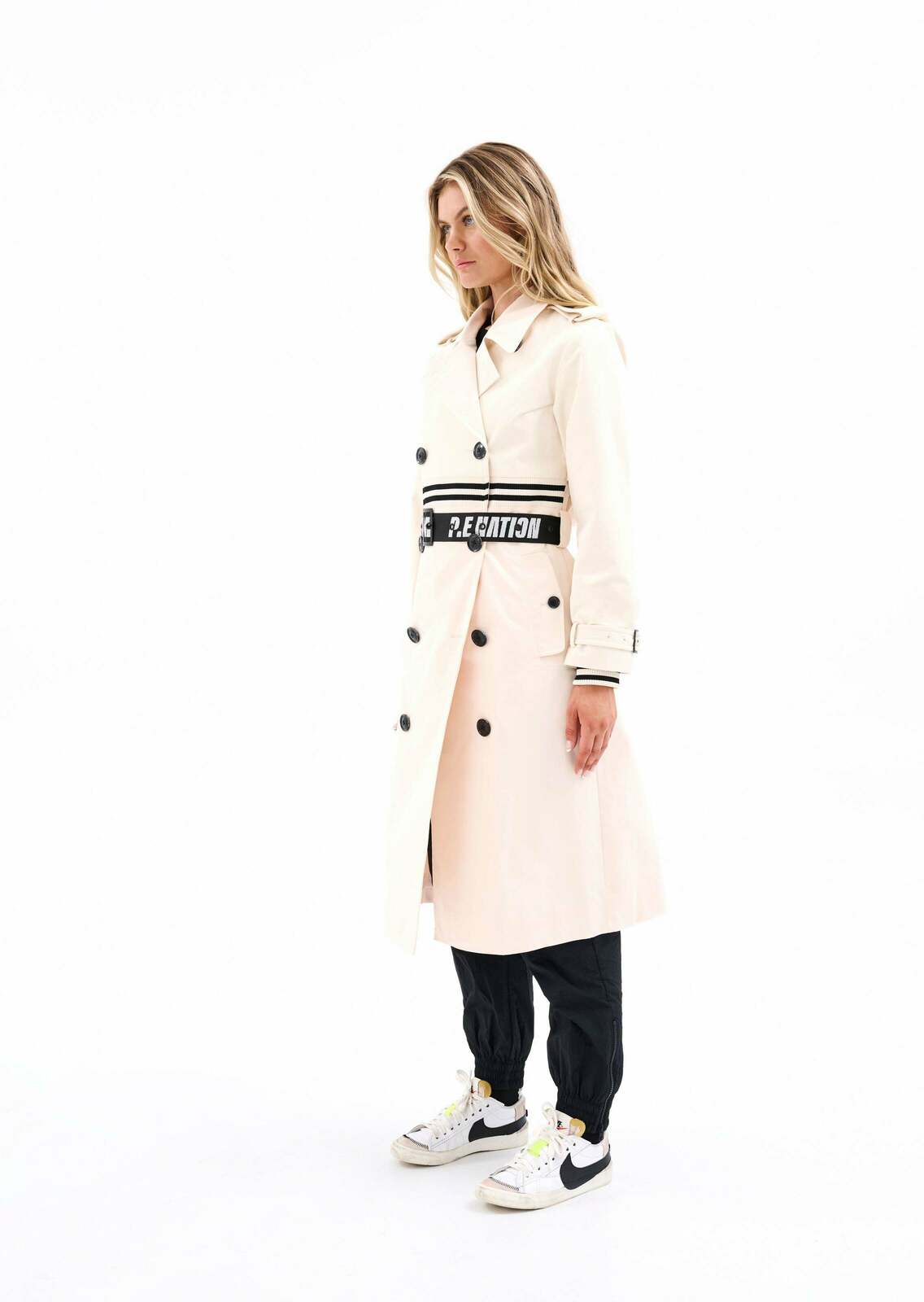 DISTRICT TRENCH COAT IN PEARLED IVORY