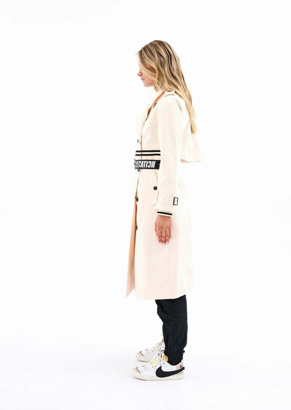 DISTRICT TRENCH COAT IN PEARLED IVORY