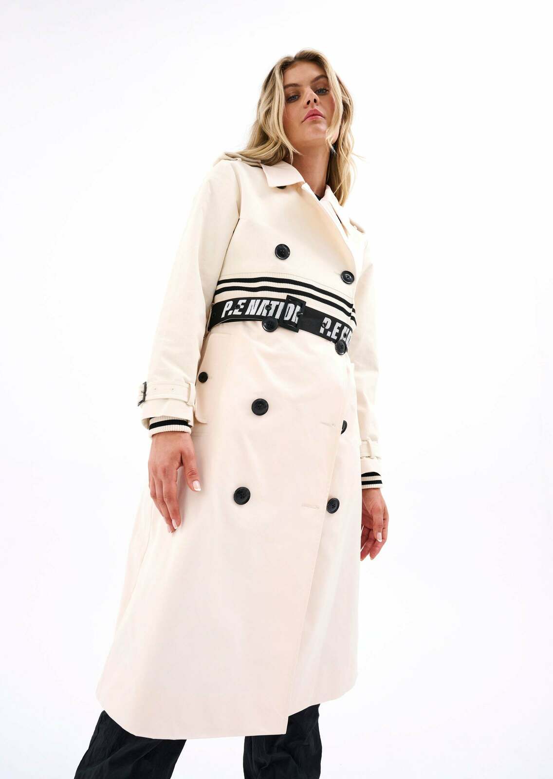 DISTRICT TRENCH COAT IN PEARLED IVORY