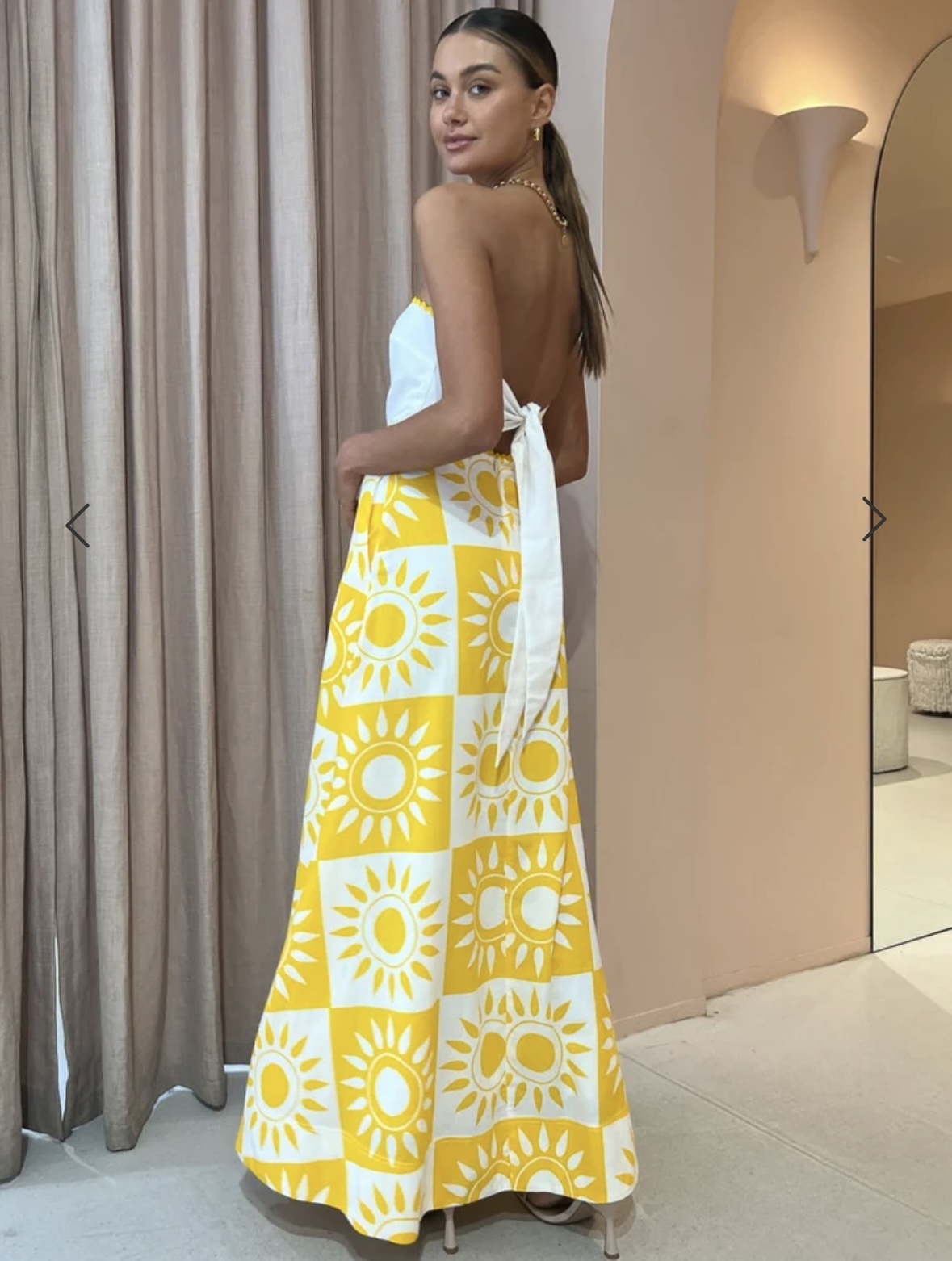Wavy Strapless Maxi Dress In Large Sol