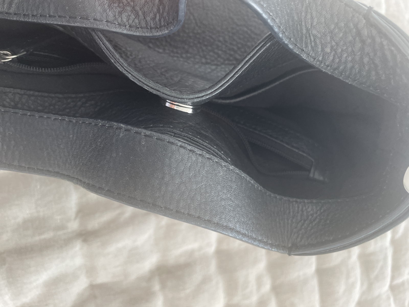  BUCKET BAG - BLACK LEATHER 