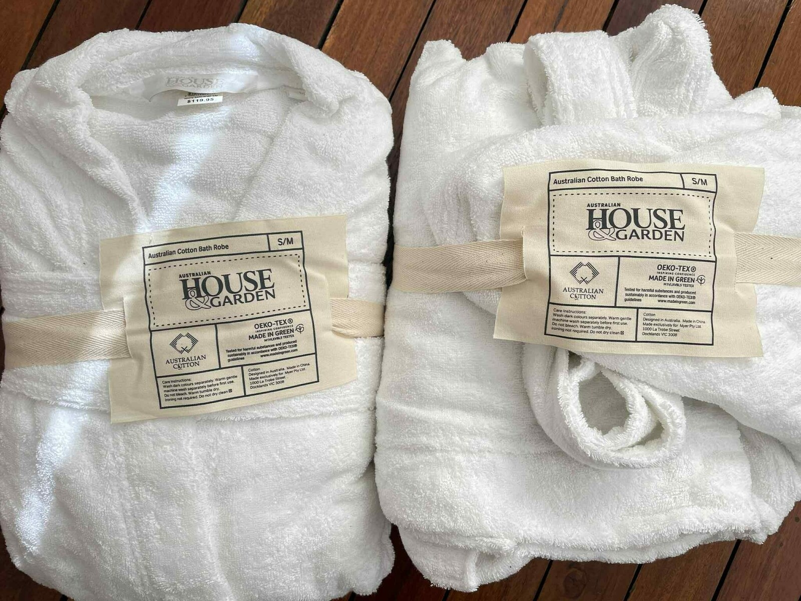 Australian Cotton Bath Robe in White