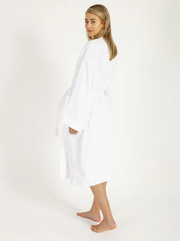 Australian Cotton Bath Robe in White