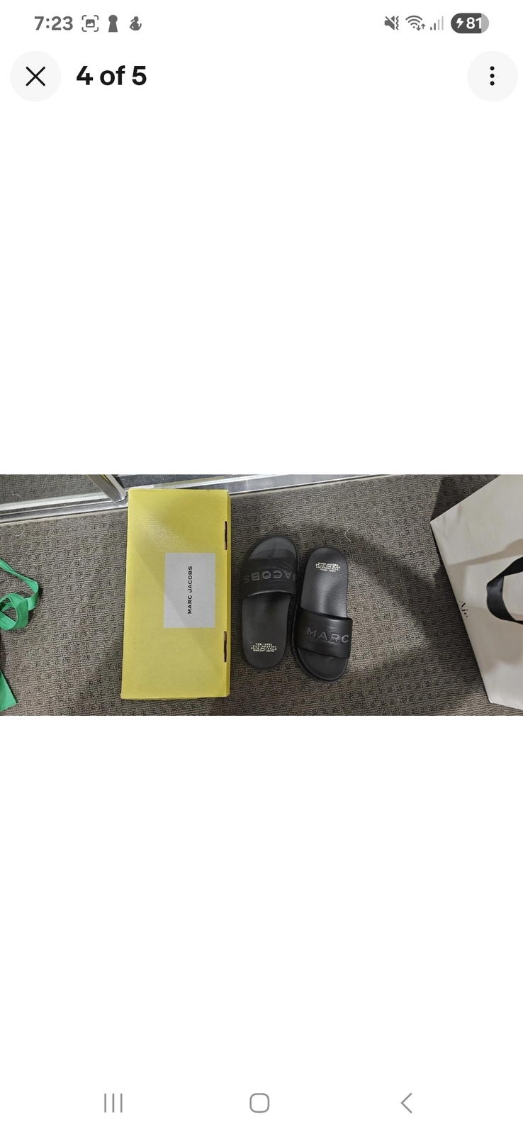 Women's The Leather Slide Sandals in Black Size 38 Us 8