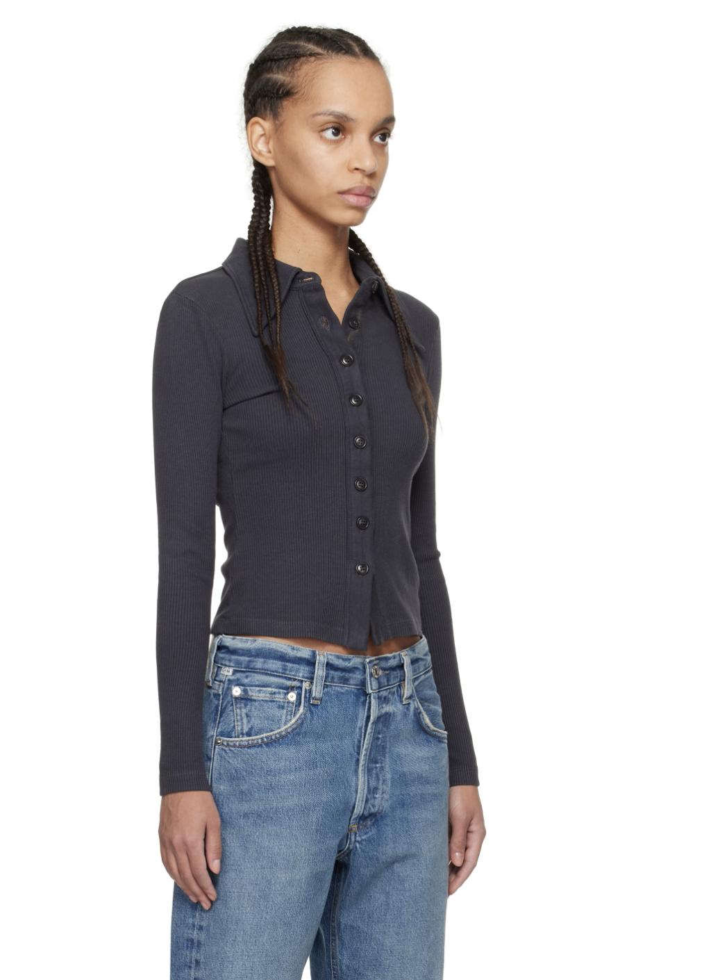 Gila ribbed stretch organic cotton and Lyocell-blend jersey top