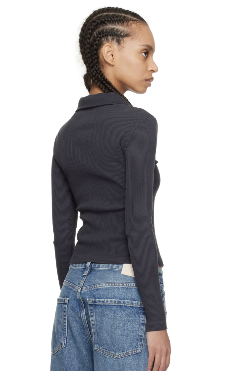 Gila ribbed stretch organic cotton and Lyocell-blend jersey top