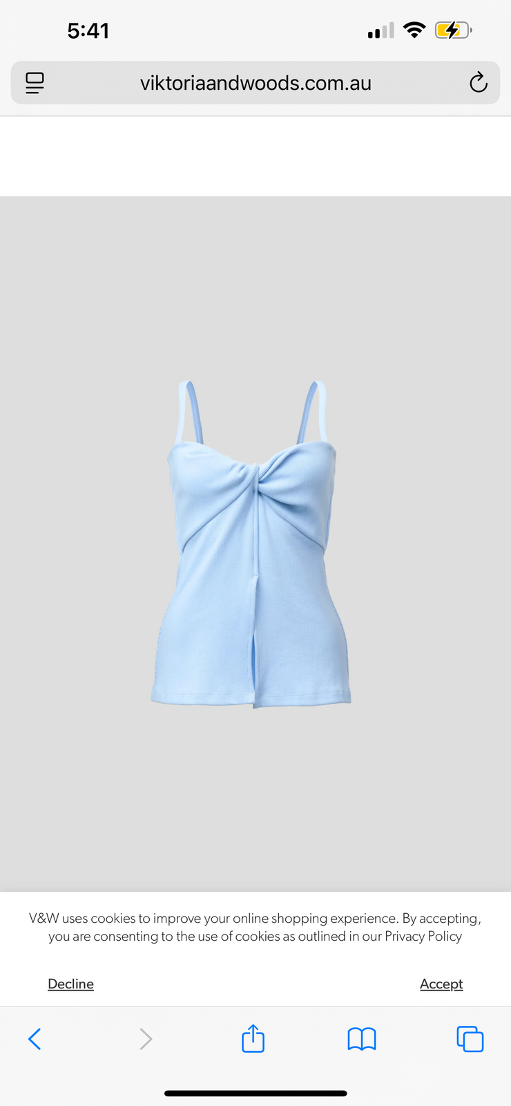 Rye Twist Tank in Soft Blue
