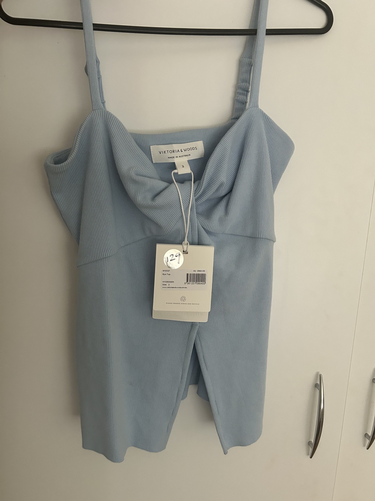 Rye Twist Tank in Soft Blue