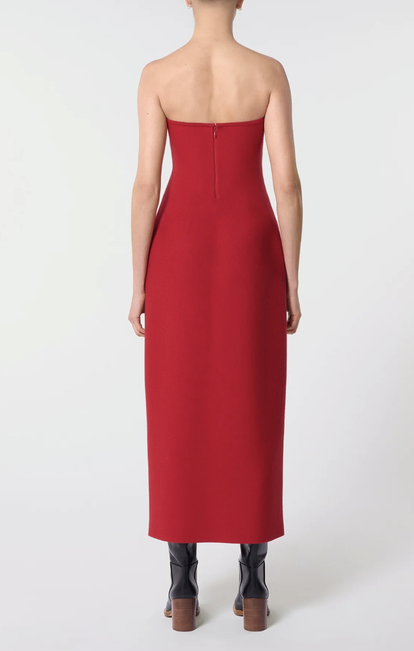 Immanuel strapless wool maxi dress