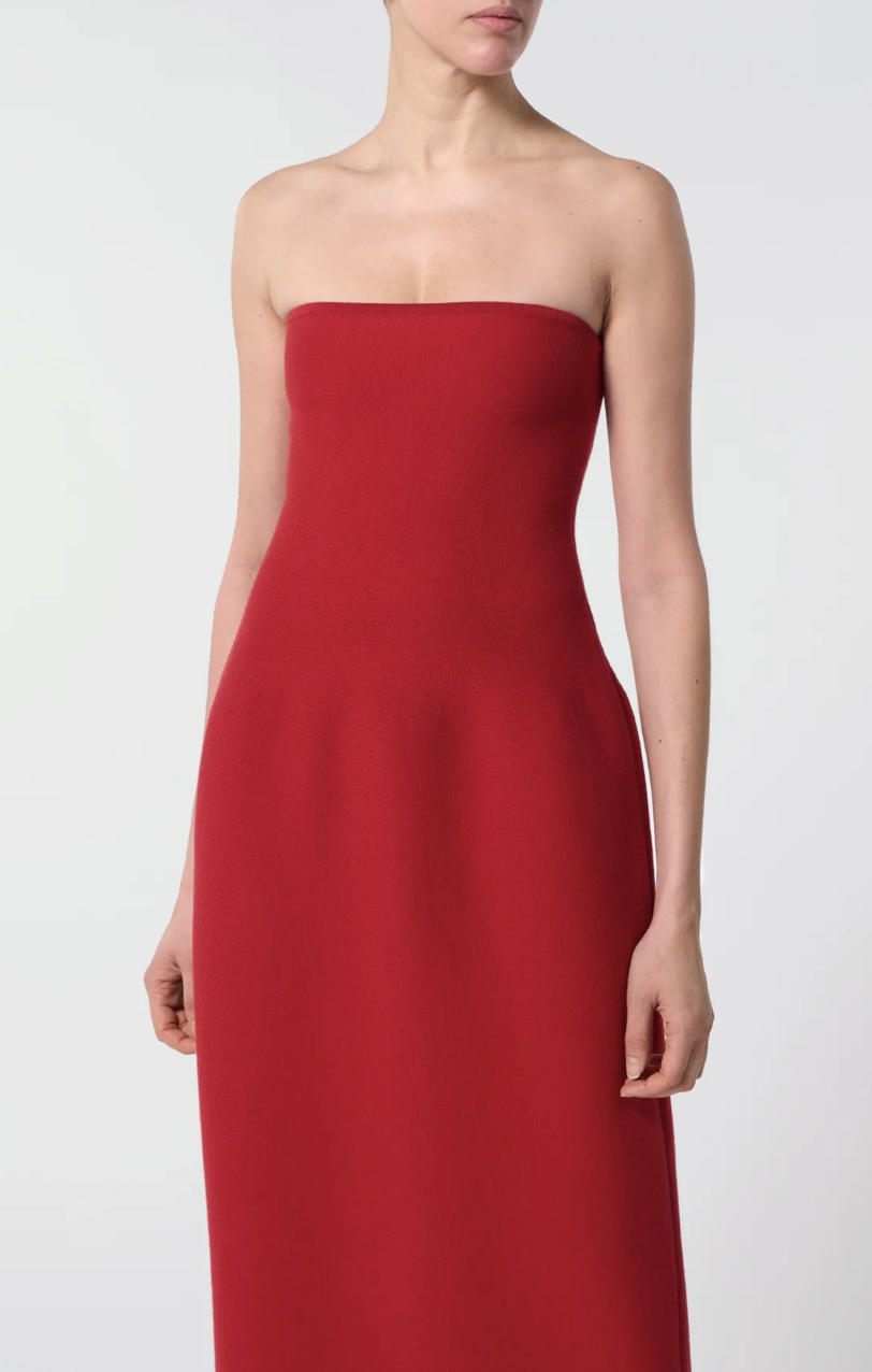 Immanuel strapless wool maxi dress