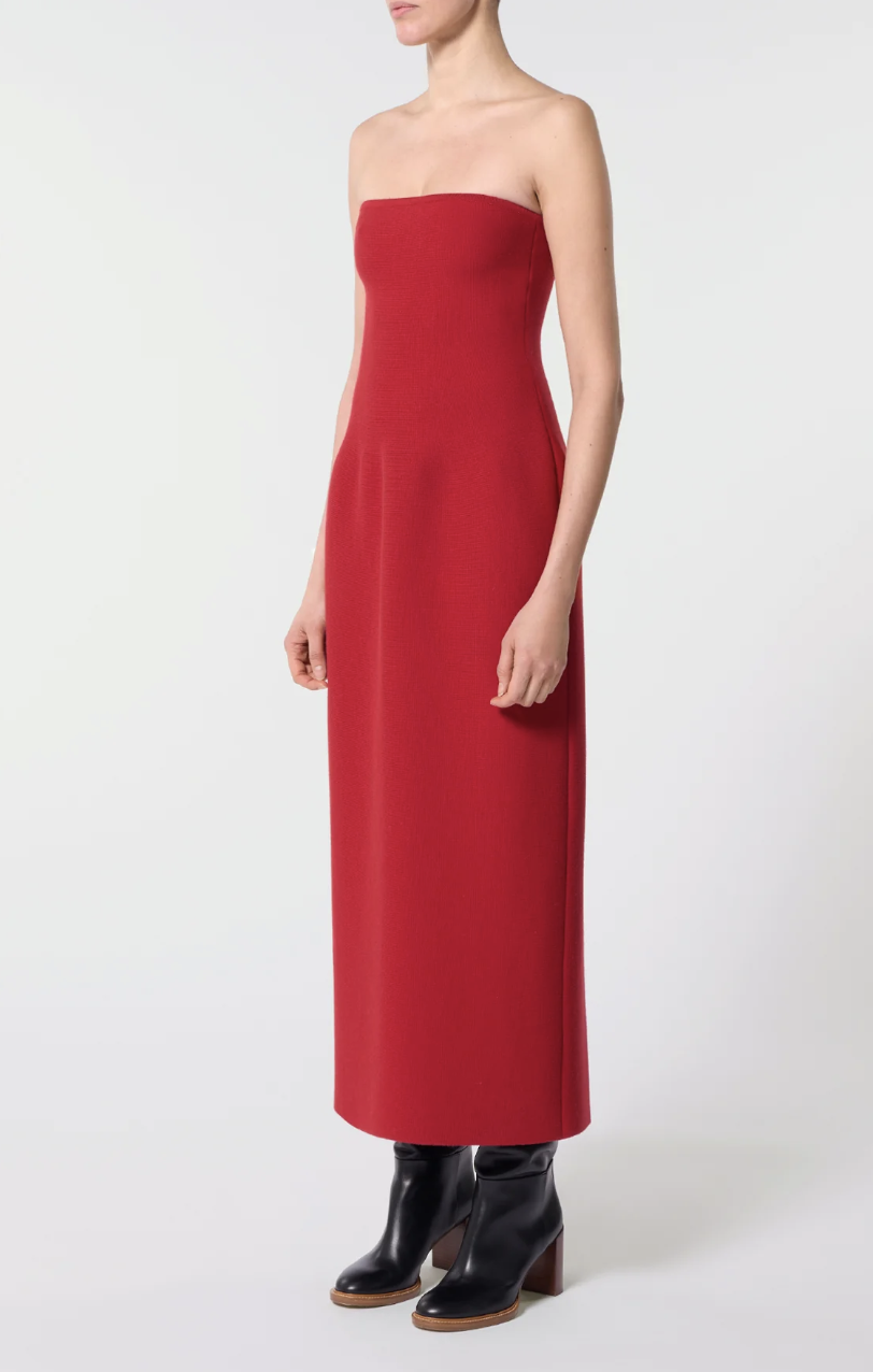 Immanuel strapless wool maxi dress