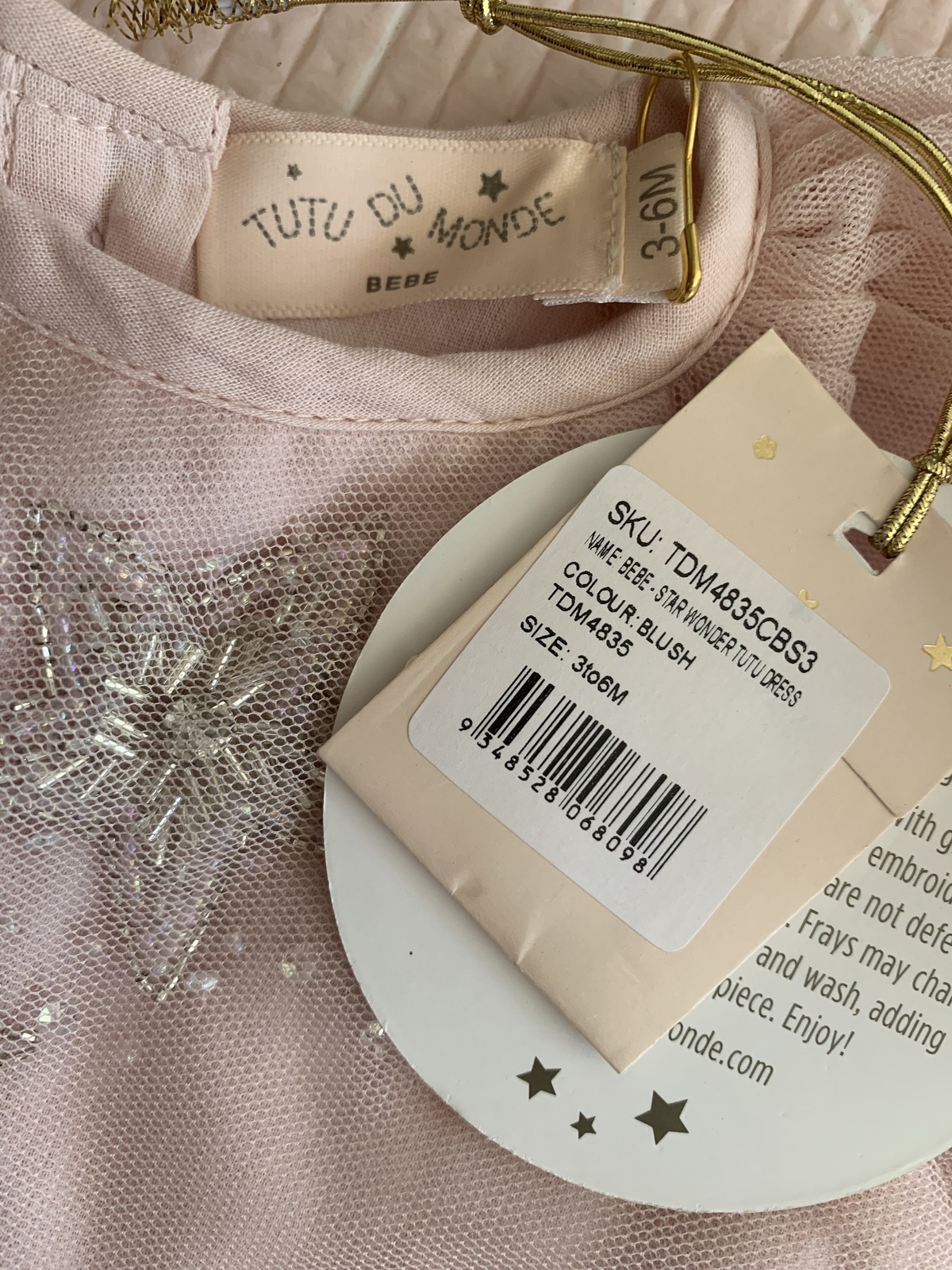 BNWT Bébé Pink Tutu Dress size 3-6 months RRP$138
