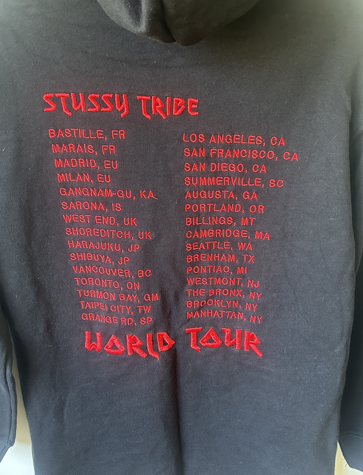 Women’s Oversized Black Stussy World Tour Hoodie