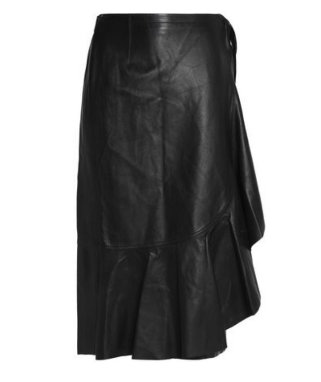 BNWT HELMUT LANG black 100% leather wrap skirt RRP$845 Size S