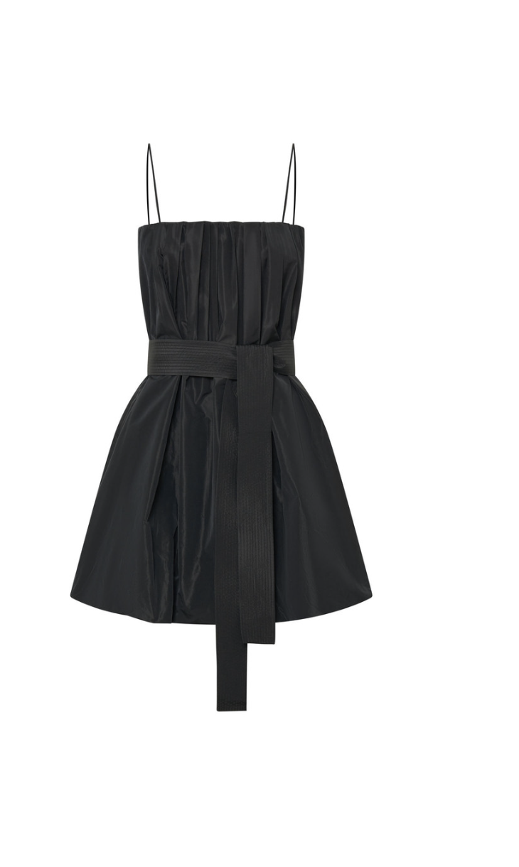 Taffeta Mini Dress Black