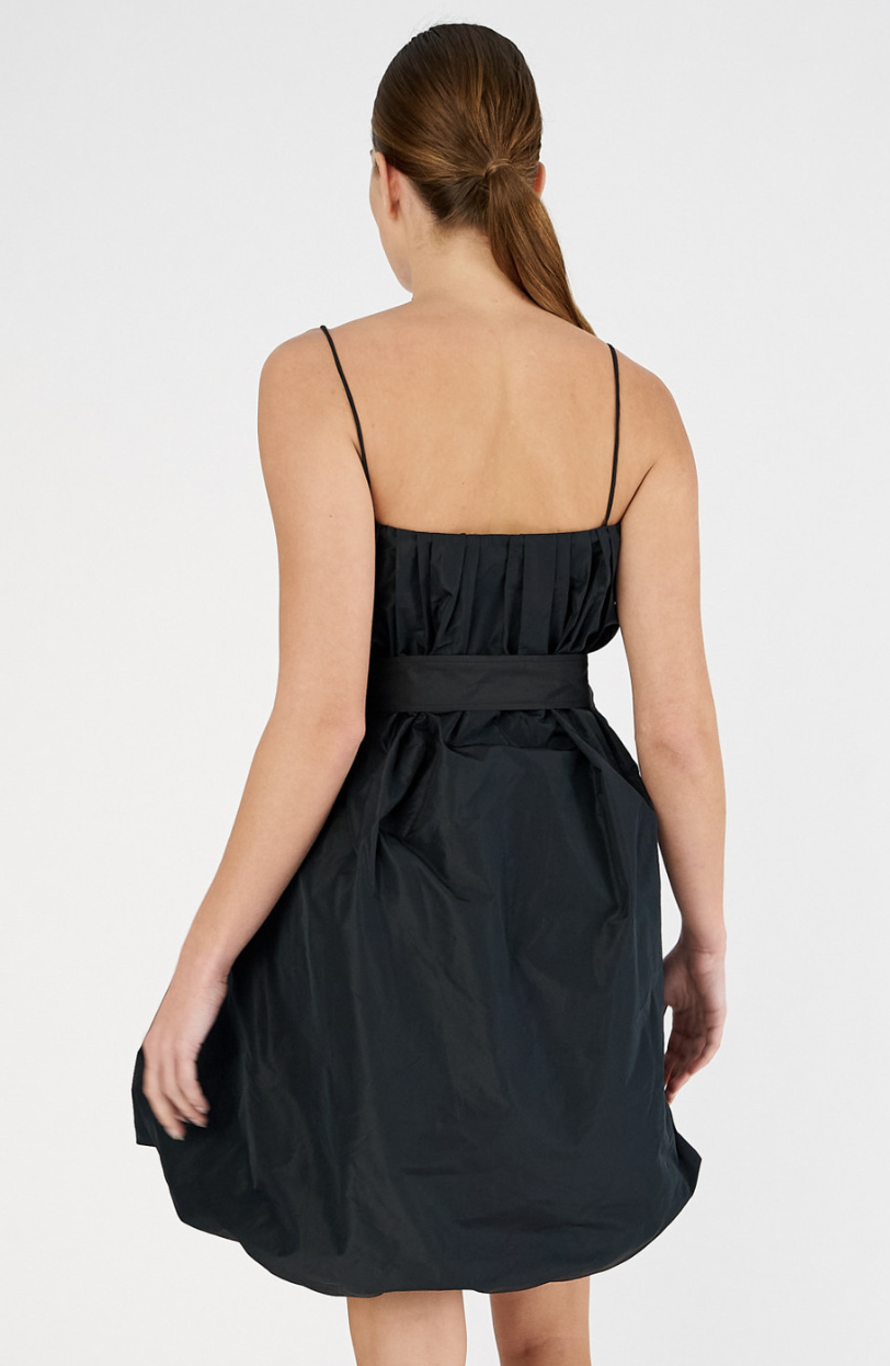 Taffeta Mini Dress Black
