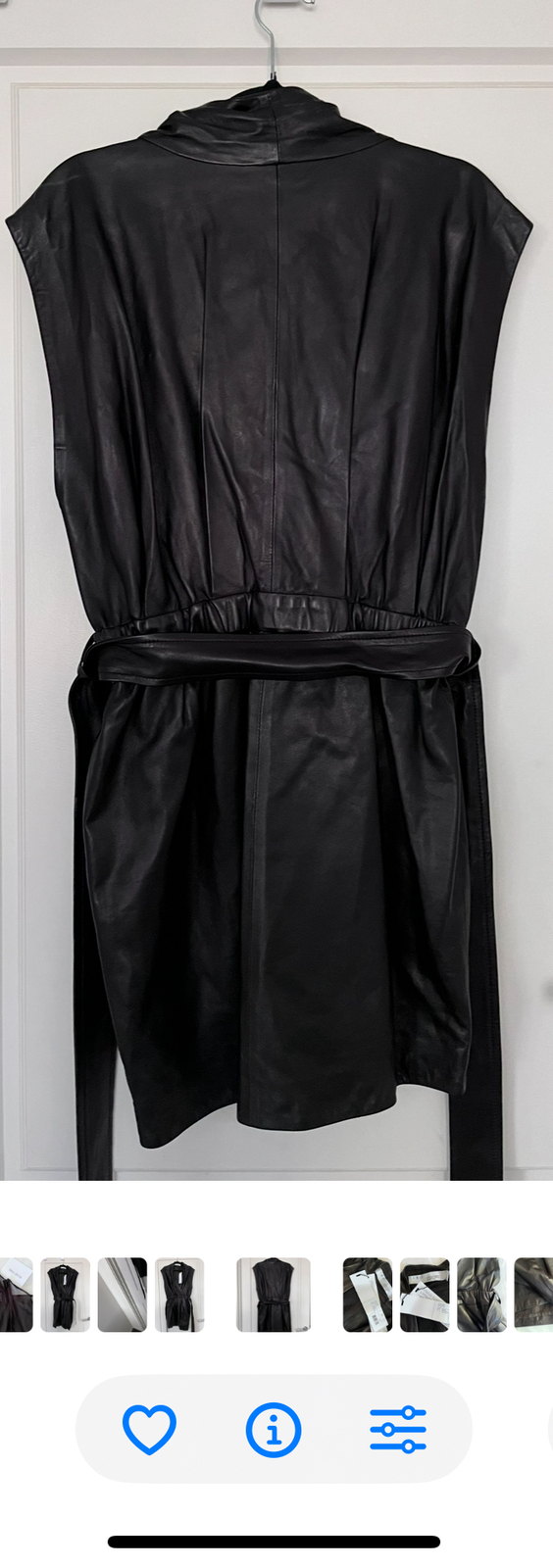 BNWT Black 100% leather IRO wrap effect dress Size FR 40 AU 8-10 RRP$1495