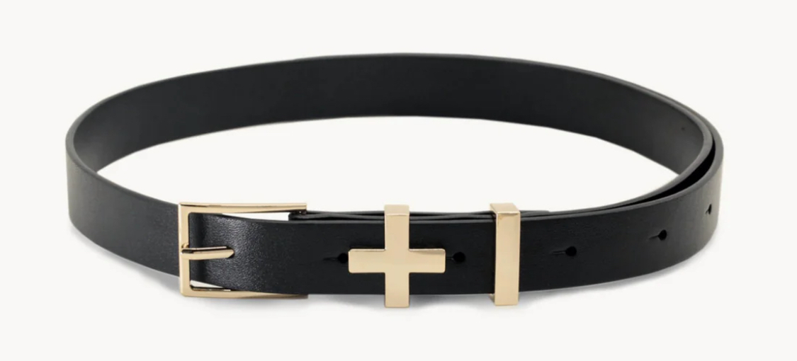 Dylan Kain BNWT 100% leather Black Brooklyn belt Gold  display picture 1