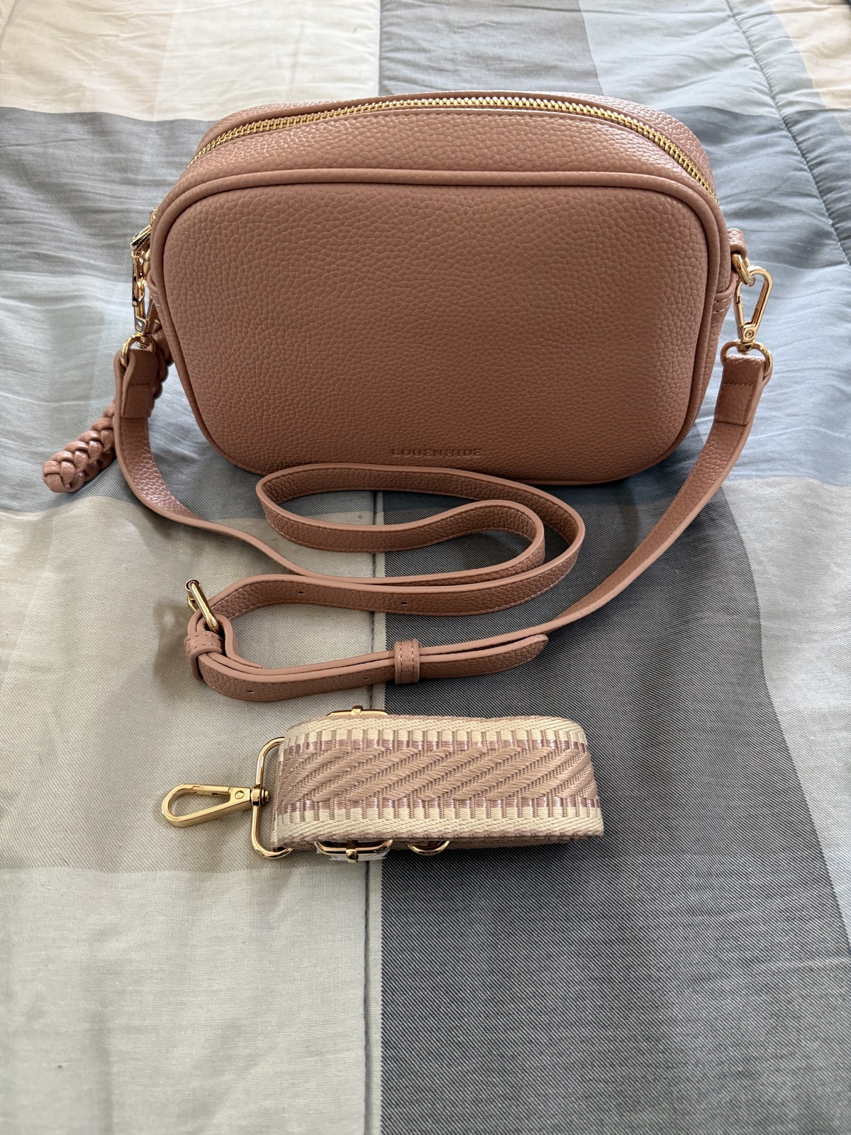 Jacinta Dusty Rose Crossbody Bag with extra shoulder strap 