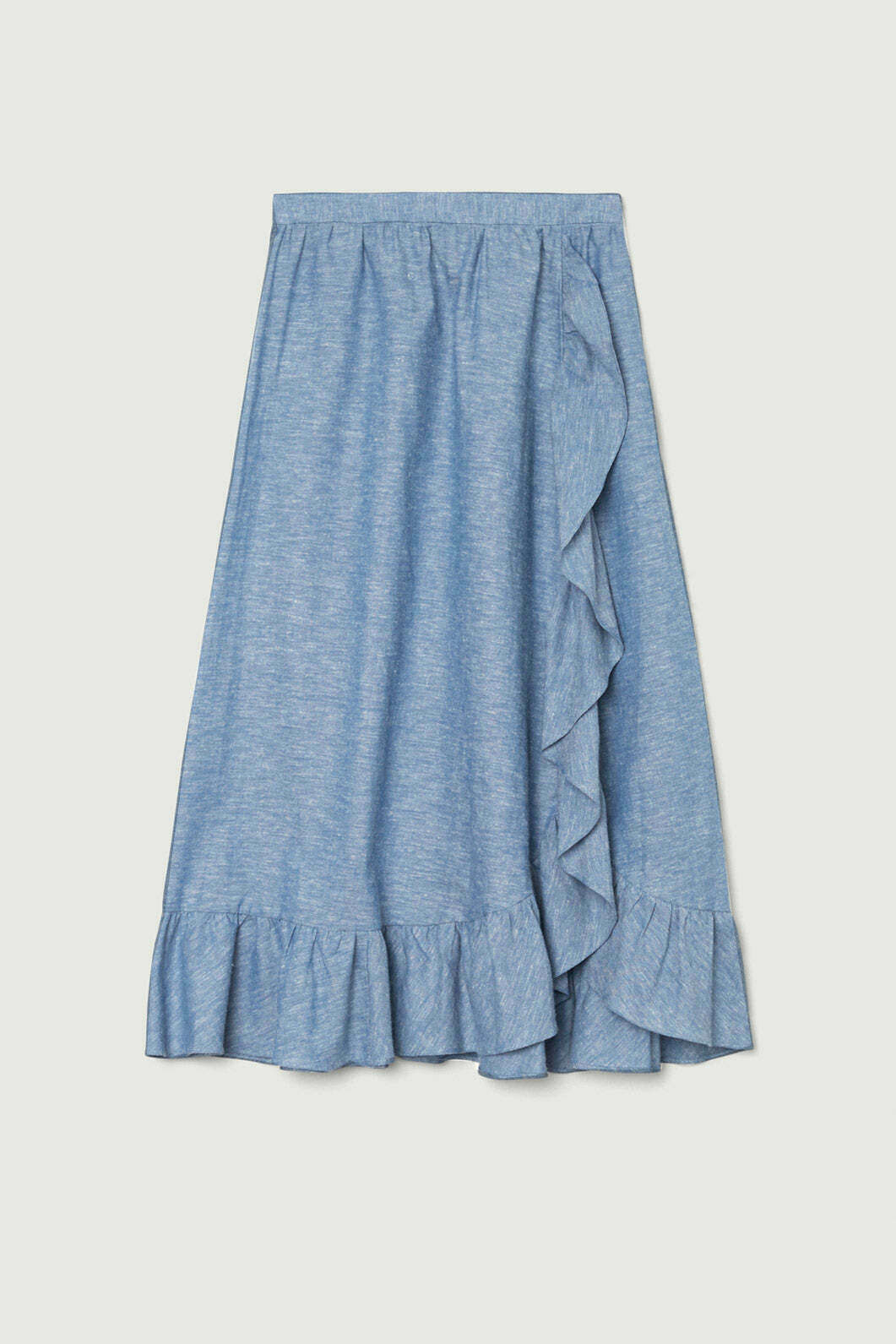 Chambray Frill WrapSkirt