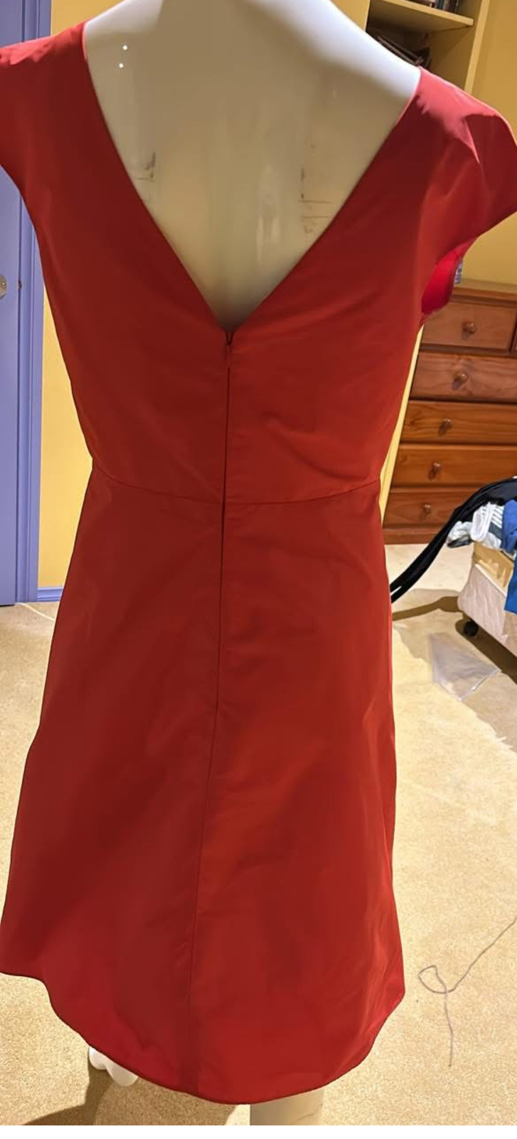 Red taffeta dress size 10-12