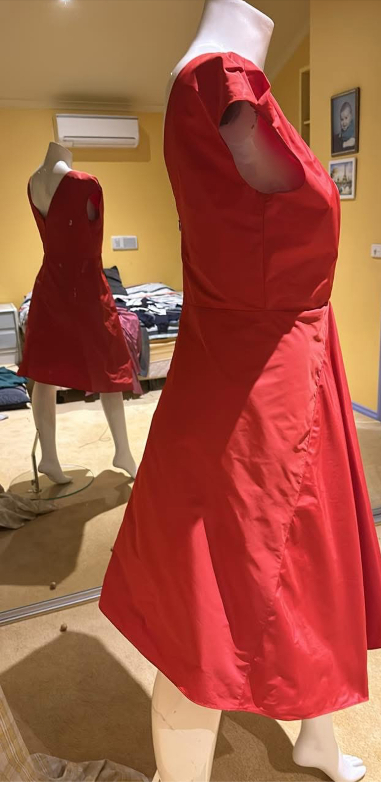 Red taffeta dress size 10-12