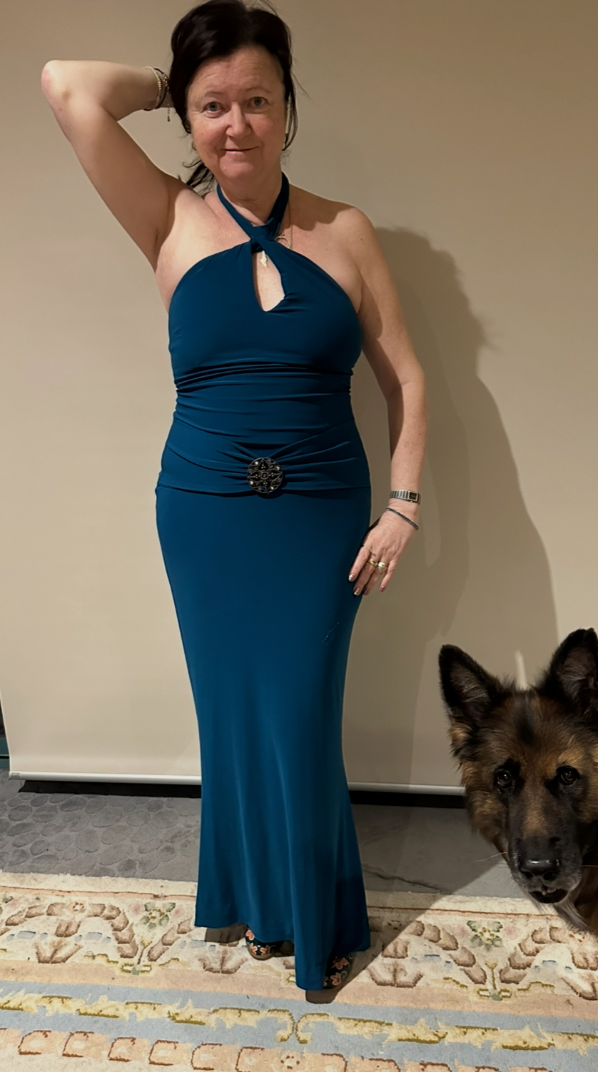 Emerald green size 12 gown Lisa Barron worn once