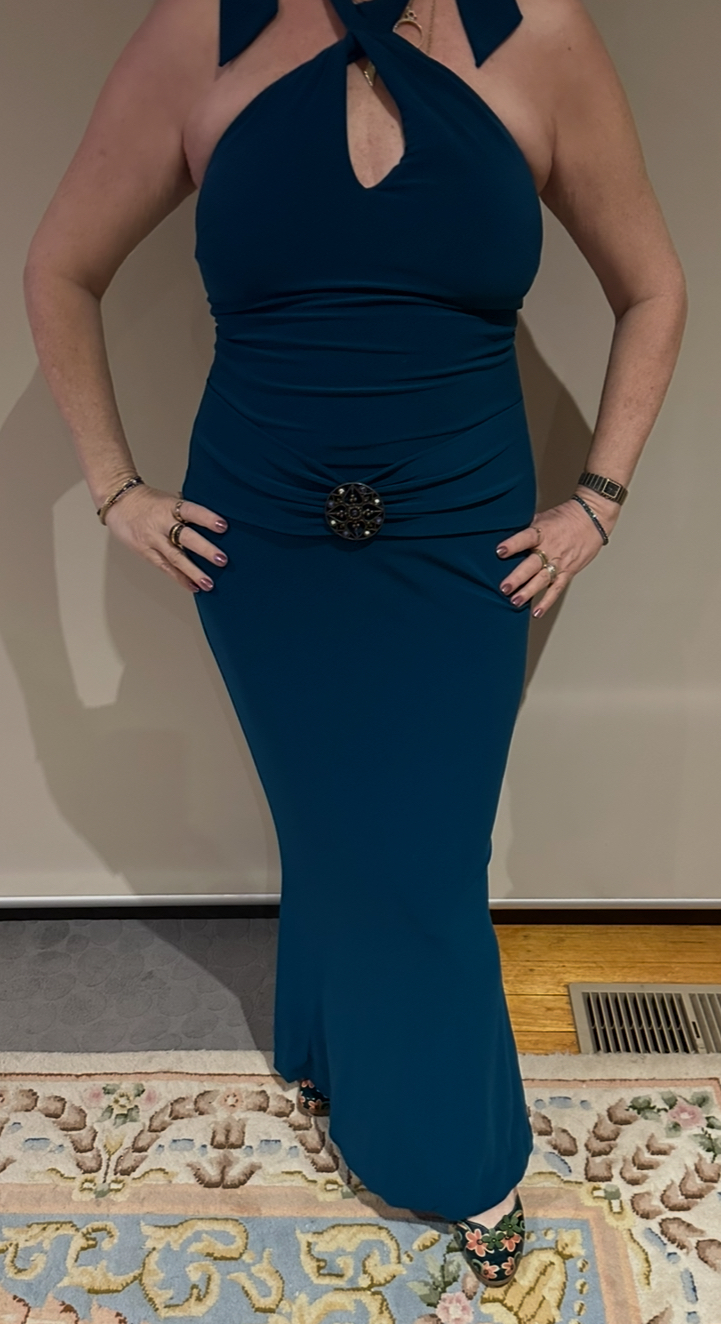Emerald green size 12 gown Lisa Barron worn once