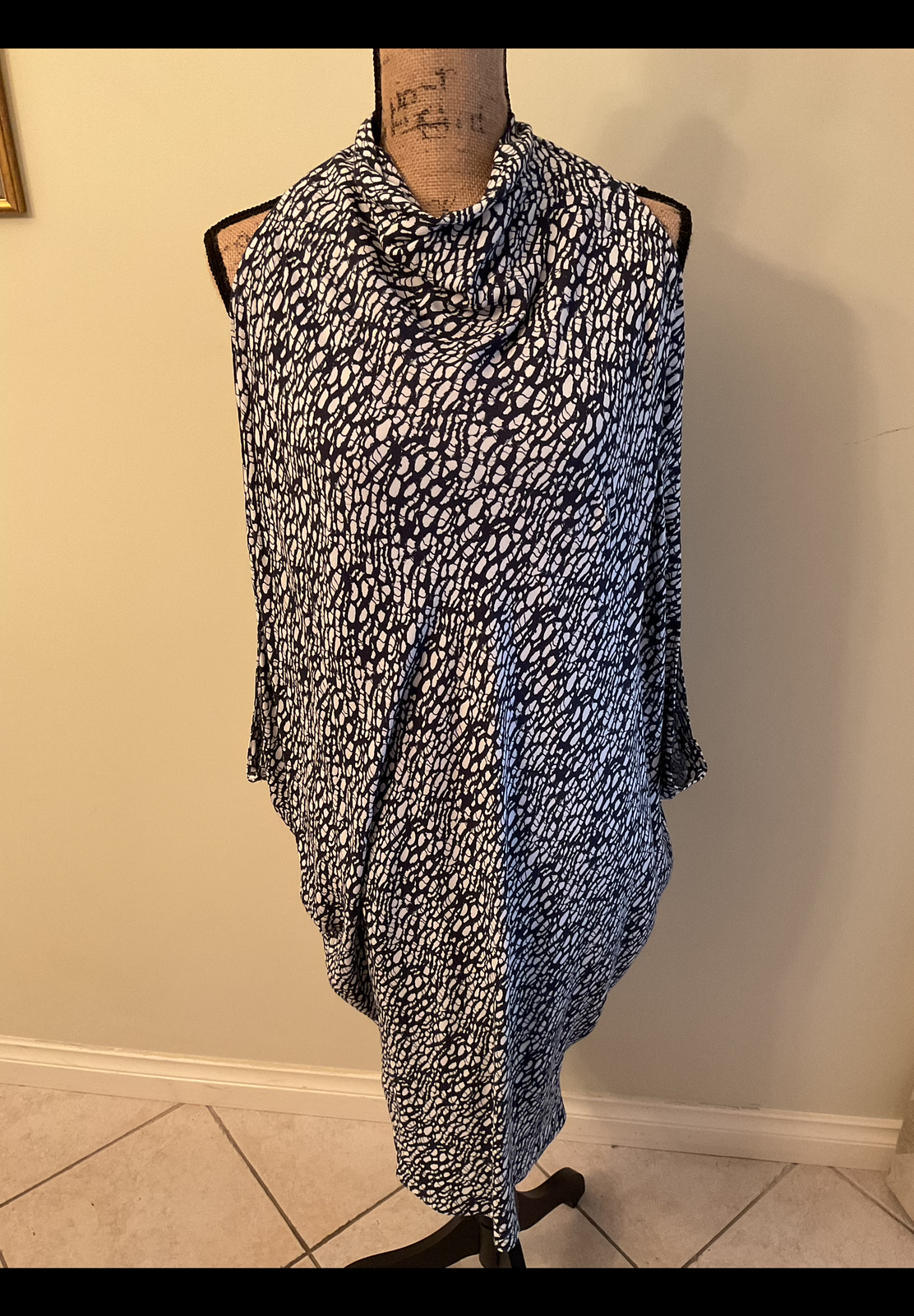 Multiprint Drape Dress