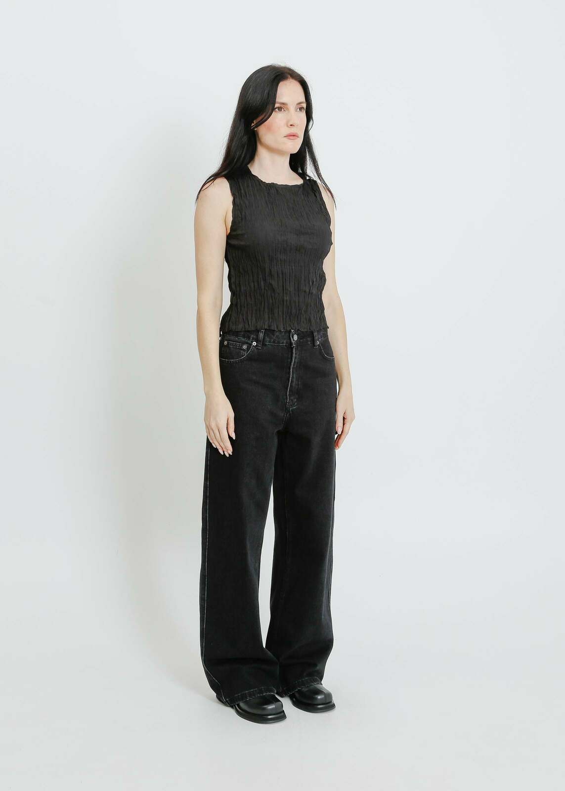 WESLEY PLEAT TANK / BLACK